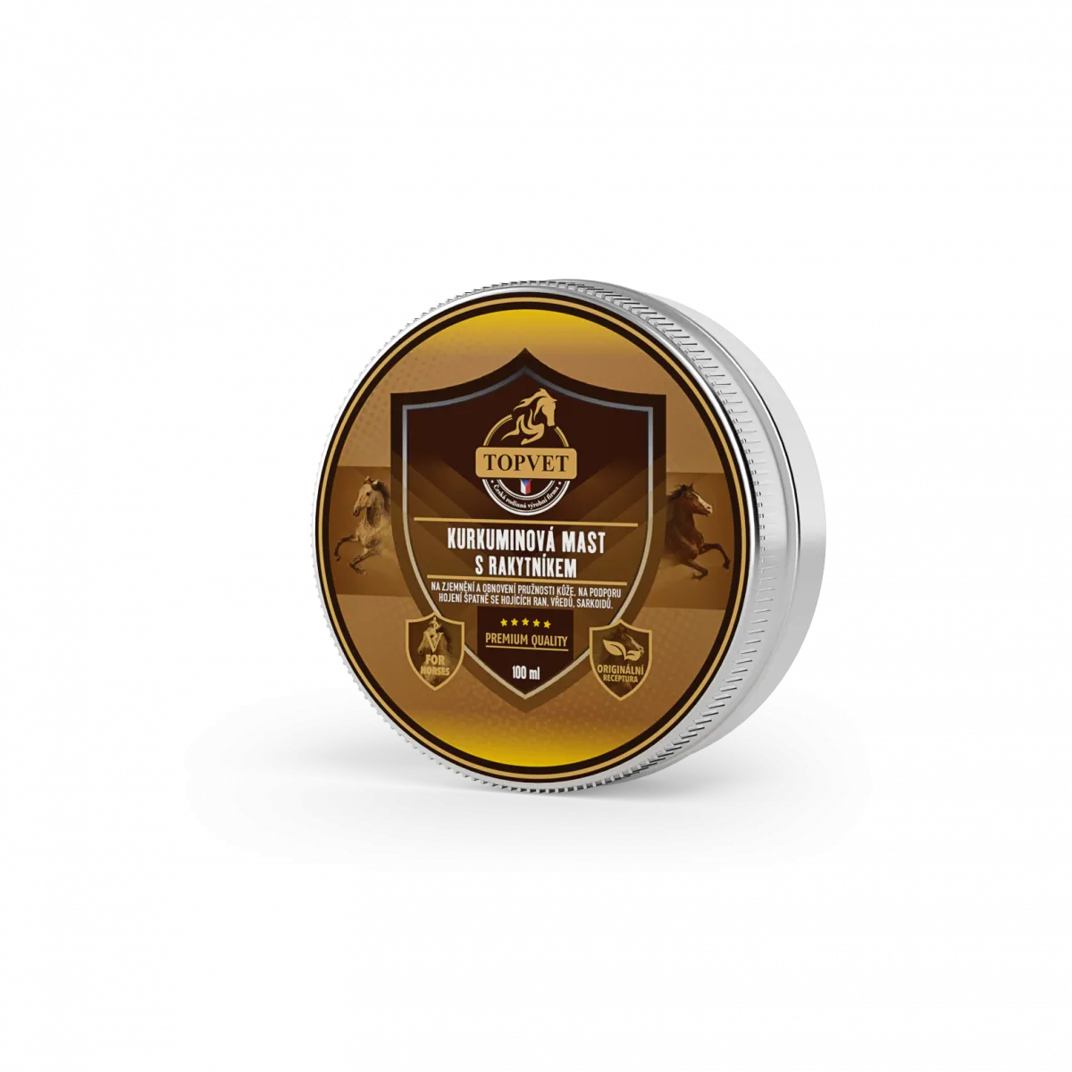 Topvet - Kurkuminová mast s rakytníkem pro koně 100ml