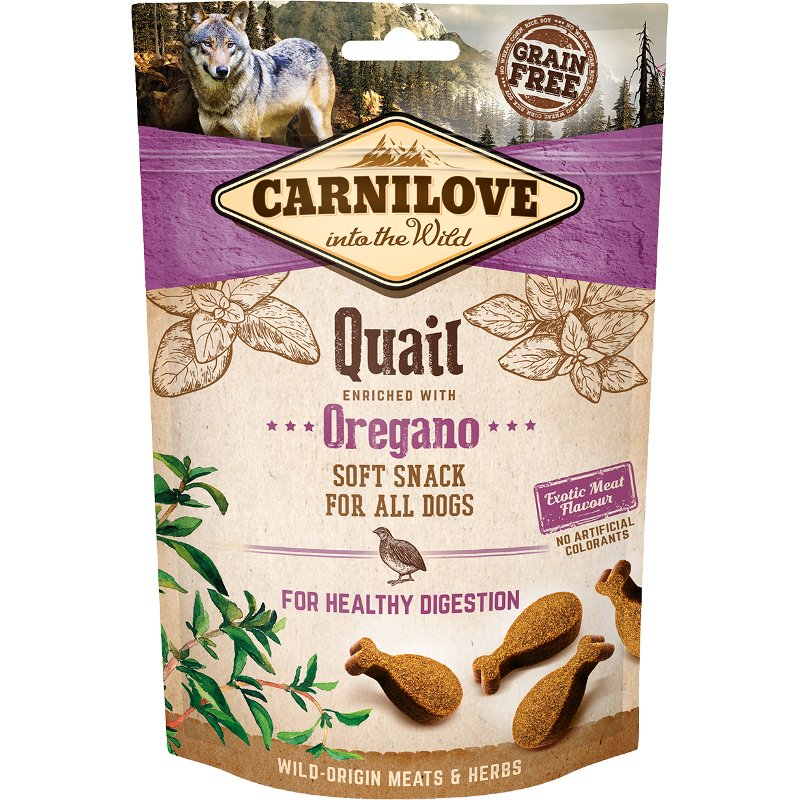 Carnilove Dog Semi Moist Snack Quail enriched with Oregano 200g
