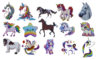 Samolepky unicorn/koně 5ks