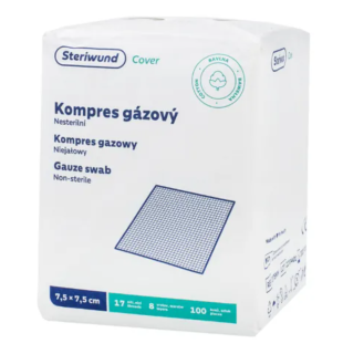 Steriwund Kompres netkaný textilní nesterilní 7,5 x 7,5 cm 100 ks