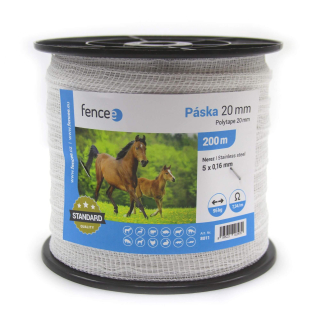 Páska pro elektrický ohradník - bílá 20mm x 200m
